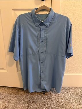 Under Armour Men’s Short-Sleeve Button-Down Shirt — Light Blue